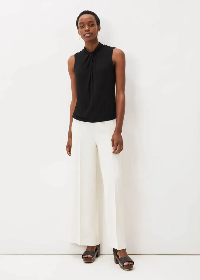 Phase Eight Reign Twist Neck Jersey Top Black Women Tops and TShirts