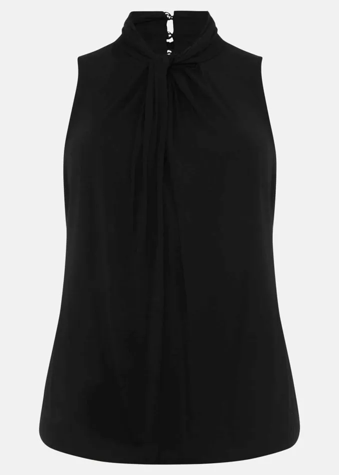 Phase Eight Reign Twist Neck Jersey Top Black Women Tops and TShirts