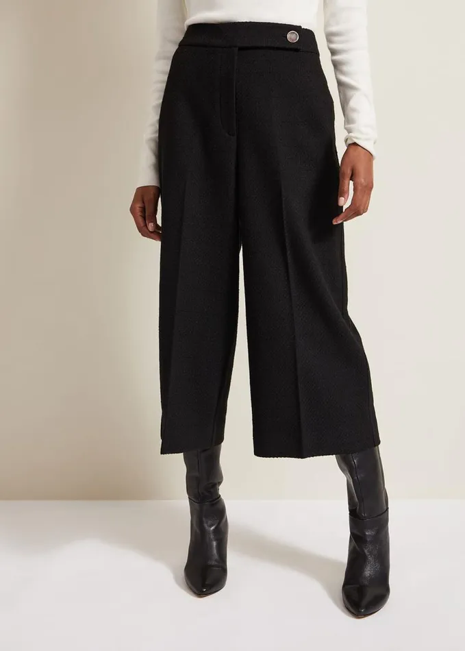 Phase Eight Ripley Boucle Culotte Black Women Trousers