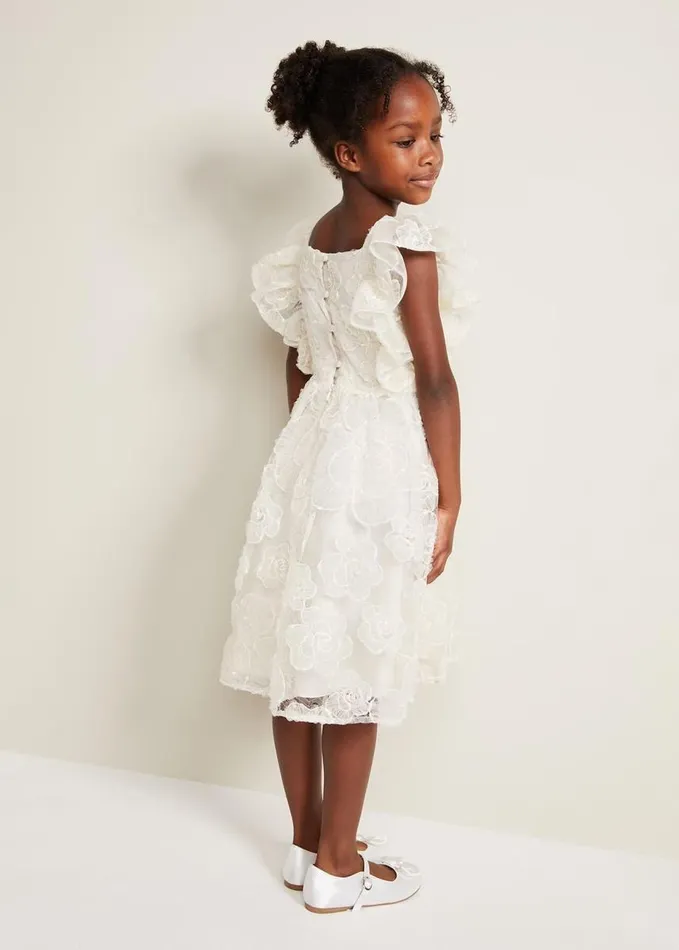 Phase Eight Rosa Lace Applique Smock Dress Cream Women Dresses