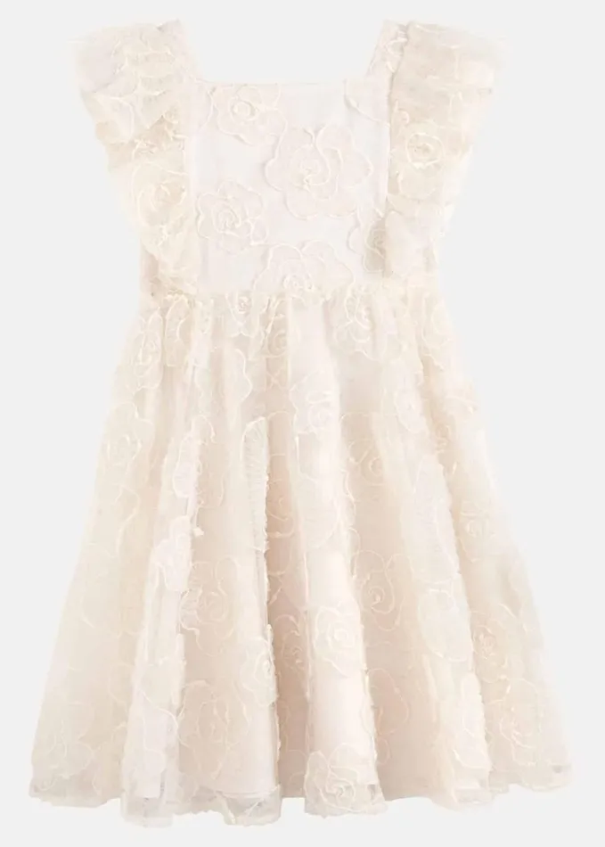 Phase Eight Rosa Lace Applique Smock Dress Cream Women Dresses