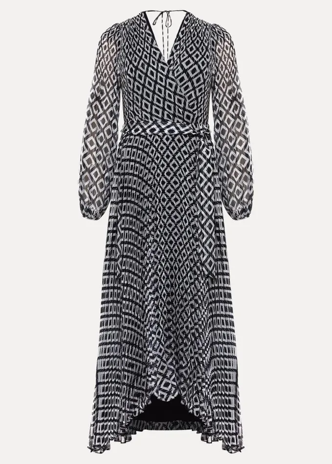 Phase Eight Roxanna Pleated Diamond Maxi Dress Navyivory Women Dresses