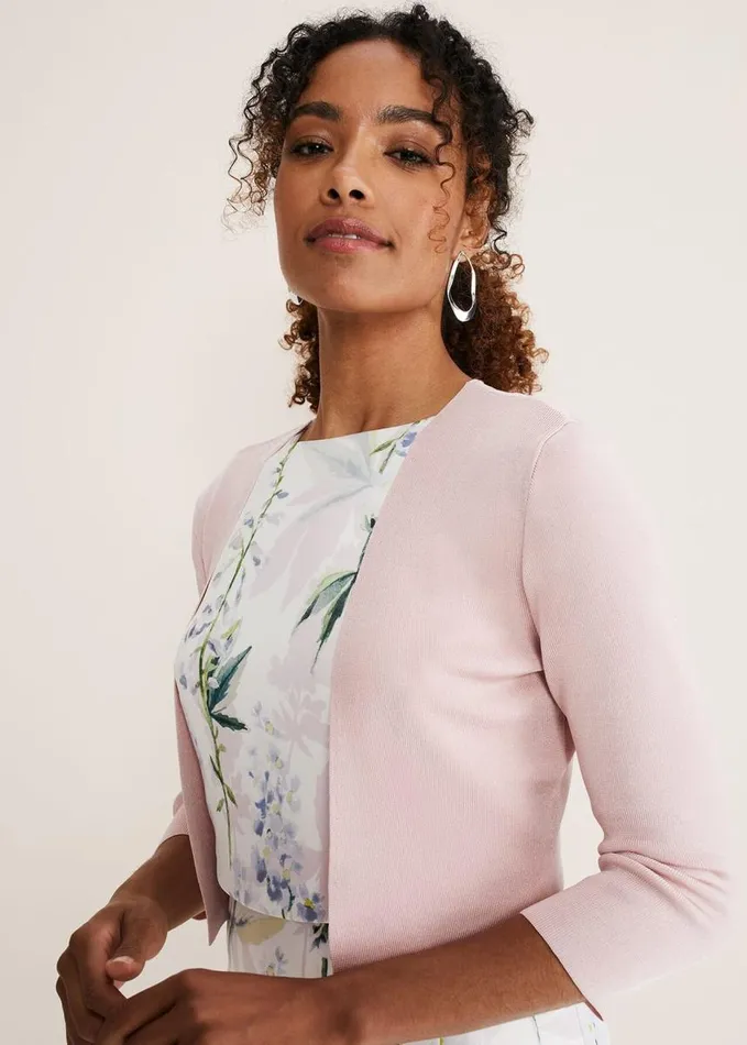 Phase Eight Salma Lightweight Knitted Jacket Antique Rose Women Knitwear