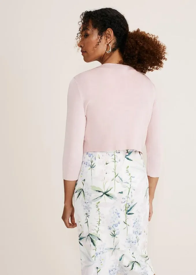 Phase Eight Salma Lightweight Knitted Jacket Antique Rose Women Knitwear