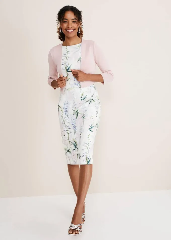 Phase Eight Salma Lightweight Knitted Jacket Antique Rose Women Knitwear
