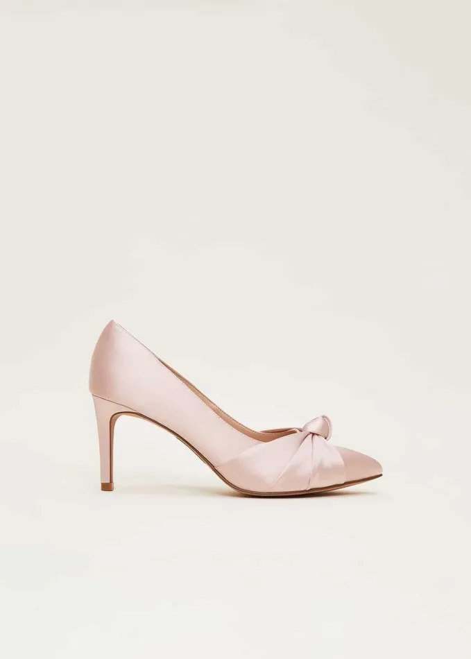 Phase Eight Satin Knot Front Court Shoe Antique Rose Women Occasion Shoes