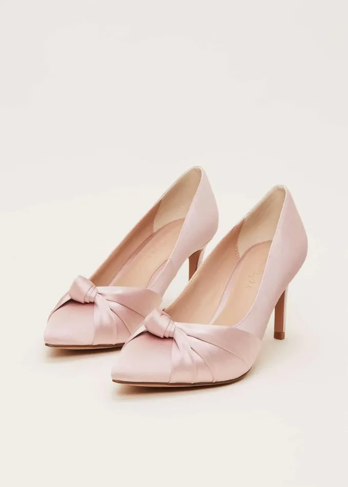Phase Eight Satin Knot Front Court Shoe Antique Rose Women Occasion Shoes
