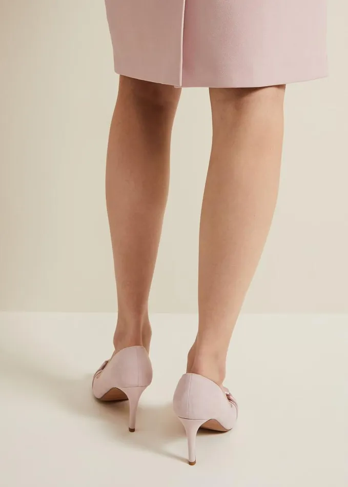 Phase Eight Satin Twist Peeptoe Shoes Pale Pink Women Occasion Shoes