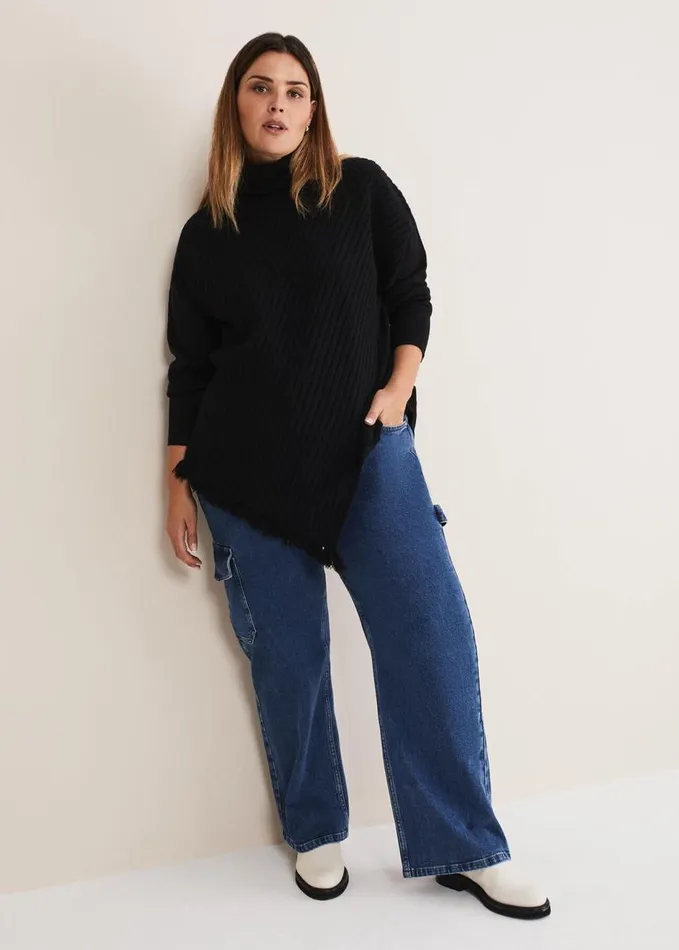 Phase Eight Scout Cargo Wide Leg Jeans Mid Blue Women Trousers