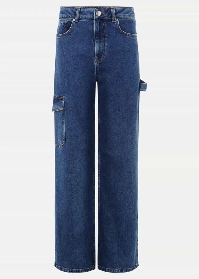 Phase Eight Scout Cargo Wide Leg Jeans Mid Blue Women Trousers
