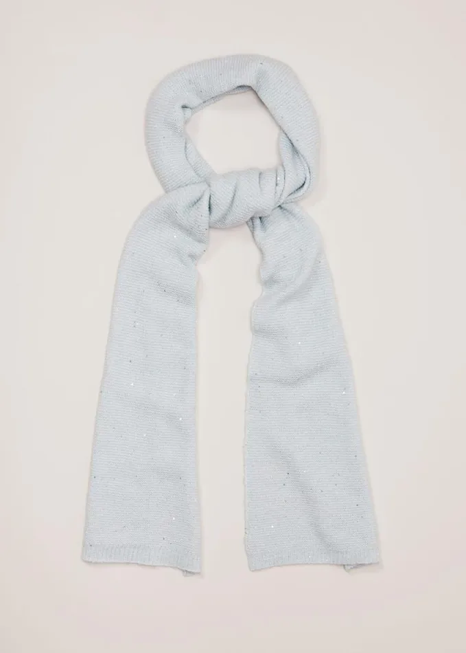 Phase Eight Sequin Scarf Blue Women Scarves