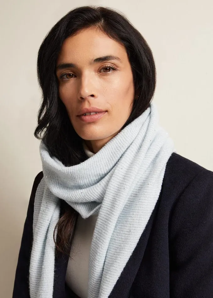 Phase Eight Sequin Scarf Blue Women Scarves