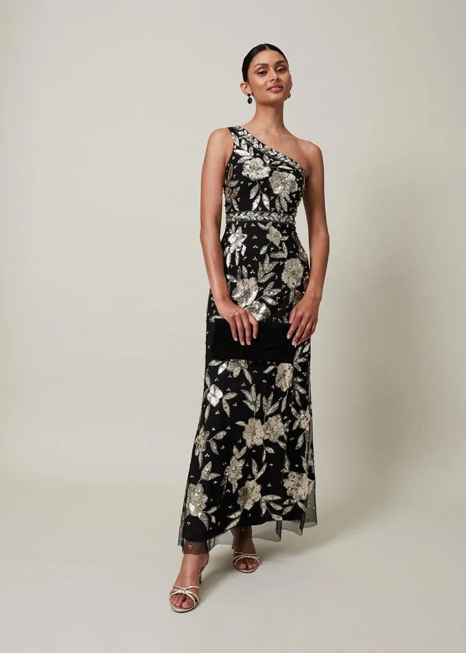 Phase Eight Serafina Embellished Maxi Dress Blackgold Women Dresses