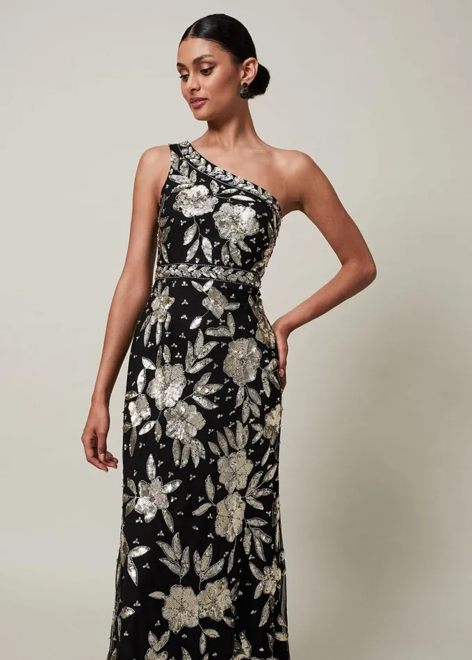 Phase Eight Serafina Embellished Maxi Dress Blackgold Women Dresses