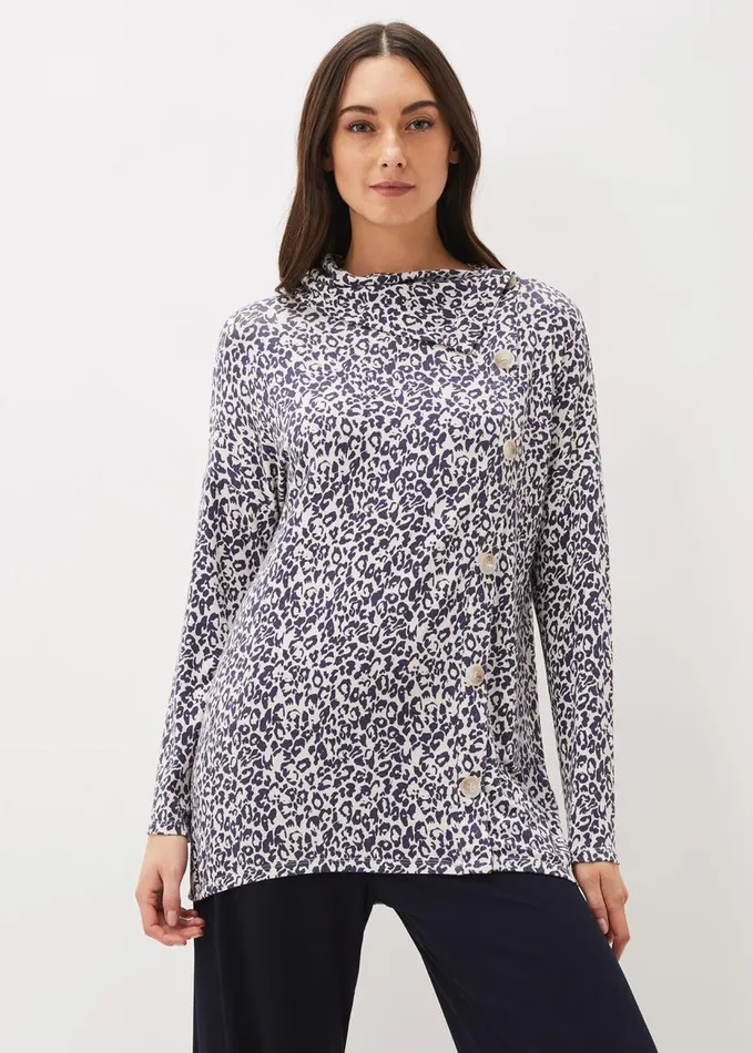 Phase Eight Serenia Animal Longline Top Multicoloured Women Tops and TShirts