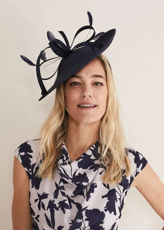 Phase Eight Shantung Oval Disc Fascinator Navy Women Fascinators and Hats
