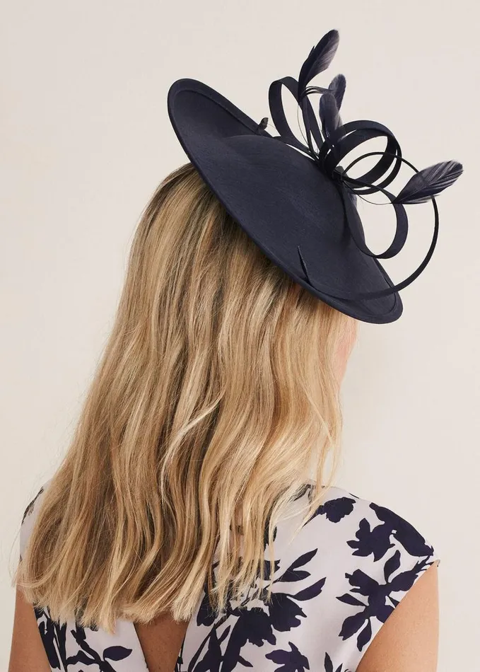 Phase Eight Shantung Oval Disc Fascinator Navy Women Fascinators and Hats