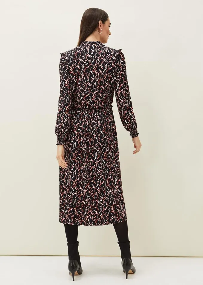 Phase Eight Shay Floral Midi Dress Navypink Women Dresses