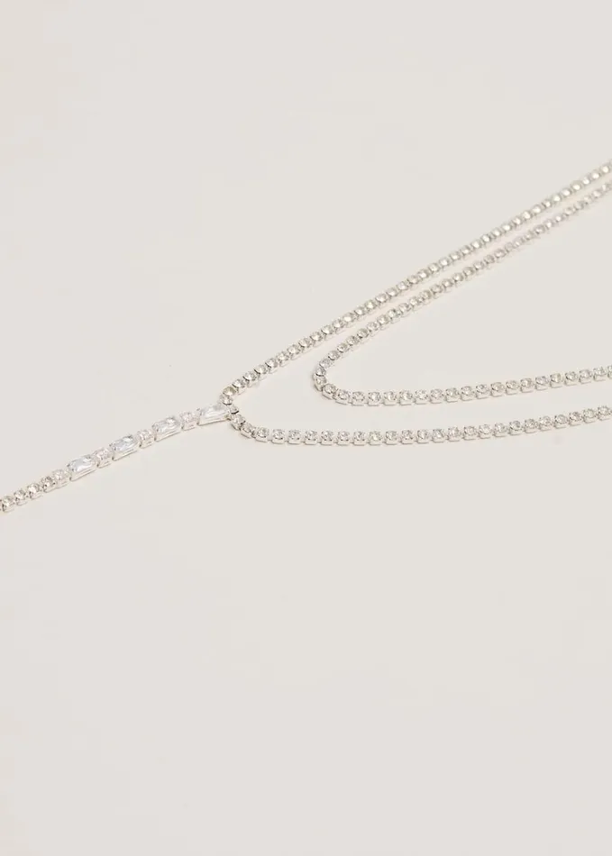 Phase Eight Silver Sparkle Dangle Lariat Necklace Silver Women Jewellery