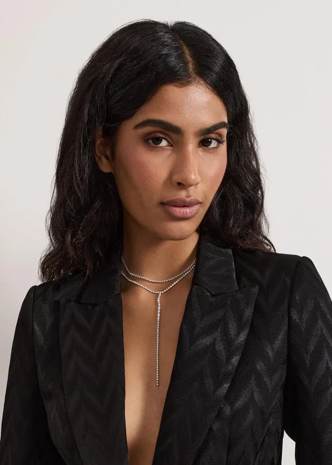Phase Eight Silver Sparkle Dangle Lariat Necklace Silver Women Jewellery