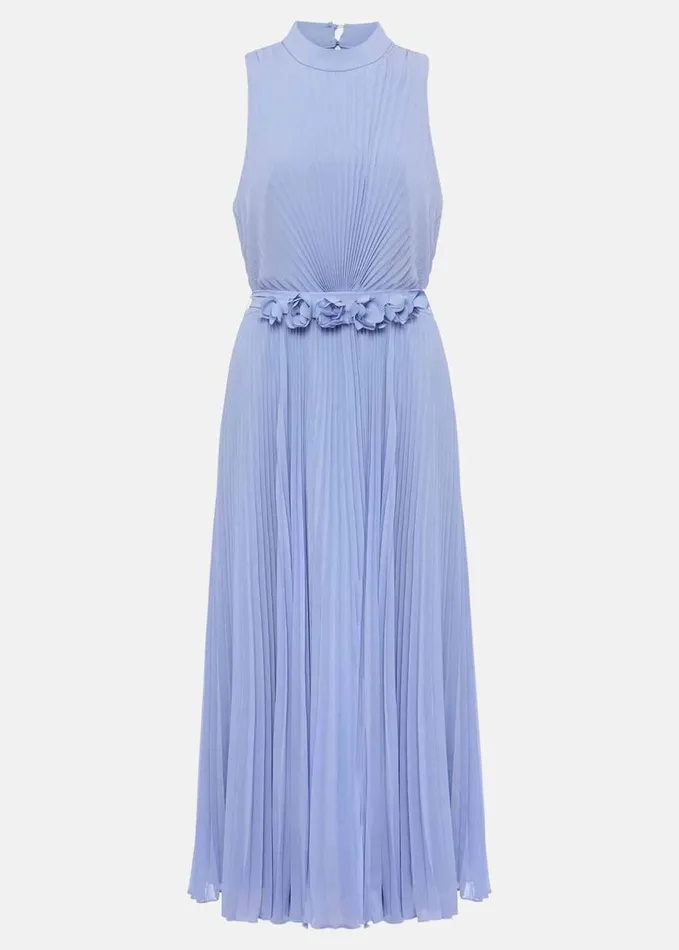 Phase Eight Simara Pleated Midi Dress Cornflower Women Dresses