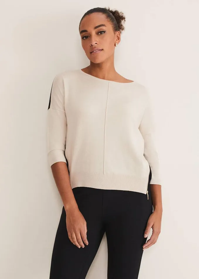 Phase Eight Skylar Colourblock Knit Blackstone Women Knitwear