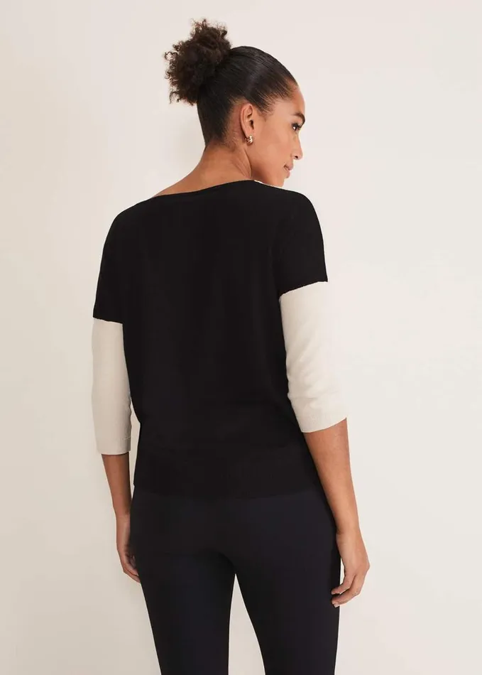 Phase Eight Skylar Colourblock Knit Blackstone Women Knitwear