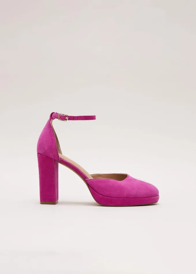 Phase Eight Suede Platform Shoes Pink Women Occasion Shoes