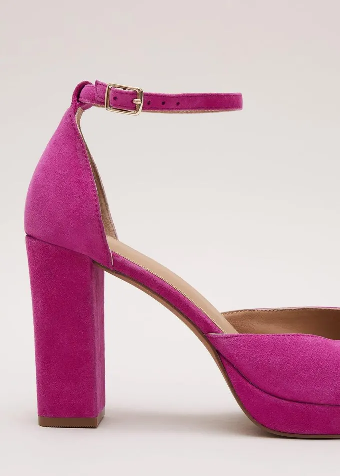 Phase Eight Suede Platform Shoes Pink Women Occasion Shoes