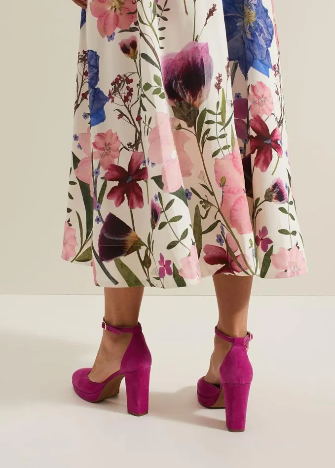 Phase Eight Suede Platform Shoes Pink Women Occasion Shoes