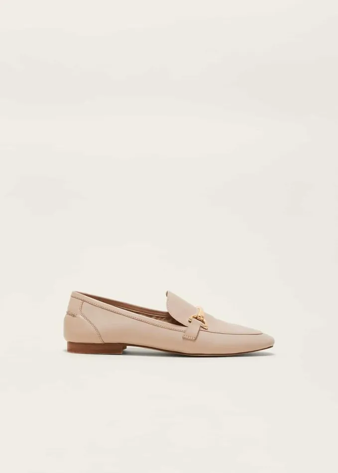 Phase Eight TBar Leather Loafers Neutral Women Flats