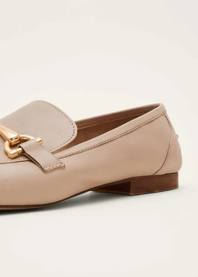 Phase Eight TBar Leather Loafers Neutral Women Flats