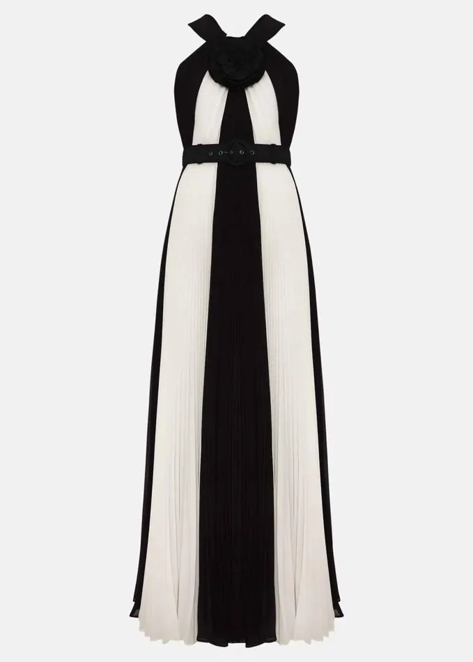Phase Eight Taylor Pleated Maxi Dress Blackivory Women Dresses