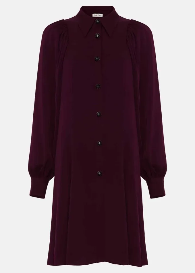 Phase Eight Tila Burgundy Embellished Shirt Dress Burgundy Women Dresses