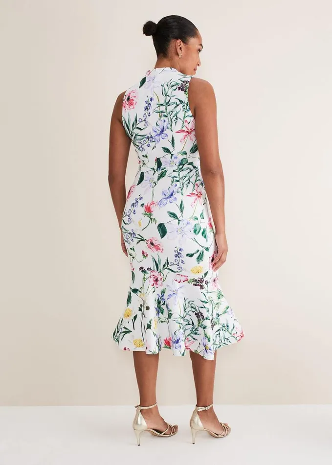 Phase Eight Tina Floral Fit And Flare Midi Dress Multicoloured Women Dresses