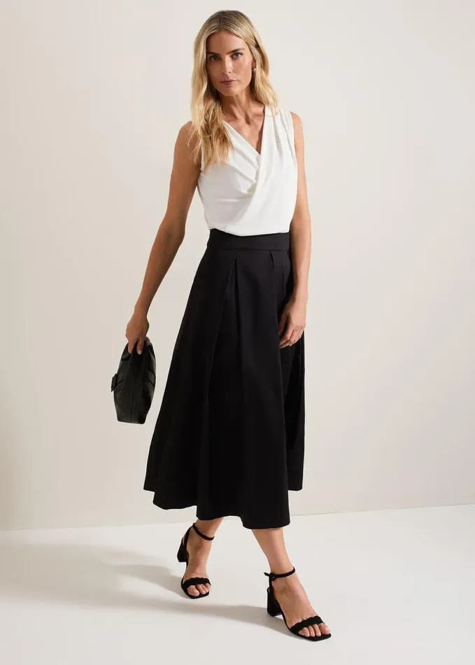 Phase Eight Trinity Pleated Skirt Black Women Skirts