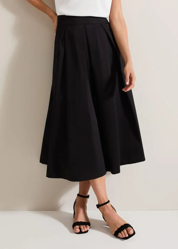 Phase Eight Trinity Pleated Skirt Black Women Skirts