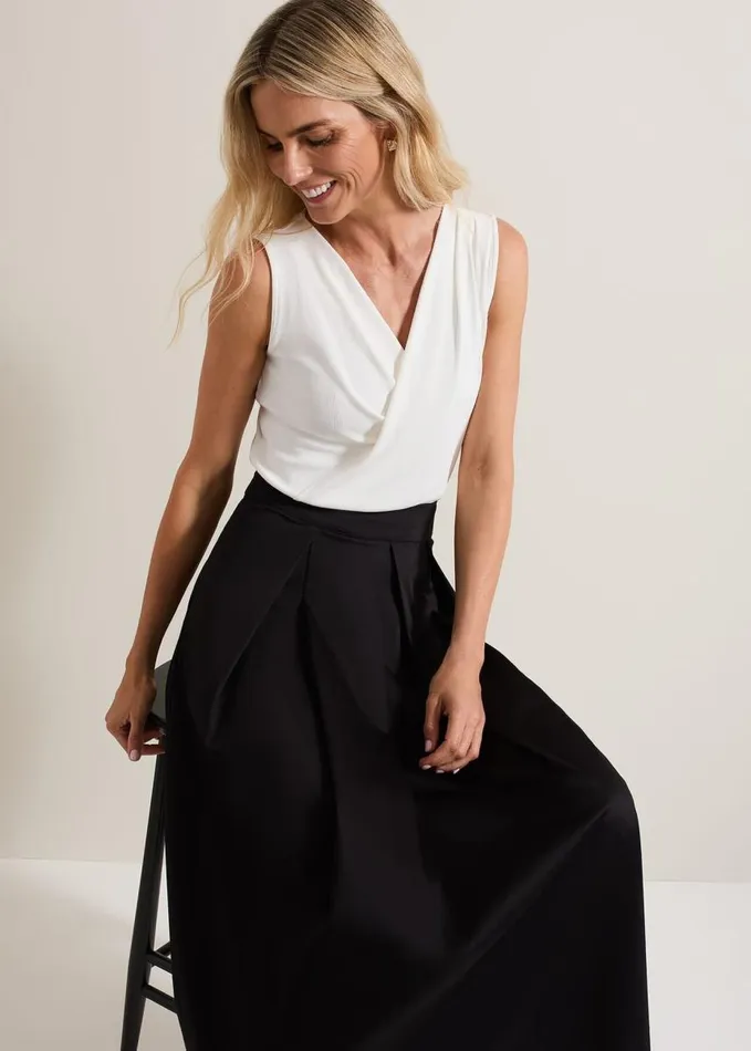 Phase Eight Trinity Pleated Skirt Black Women Skirts