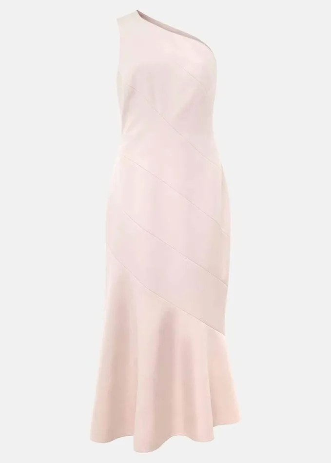 Phase Eight Valencia One Shoulder Midaxi Dress Petal Pink Women Dresses