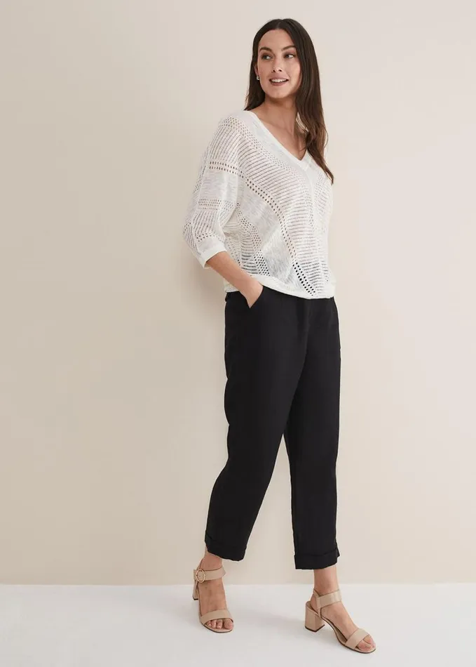 Phase Eight Vera Pointelle Stitch Jumper Ivory Women Knitwear