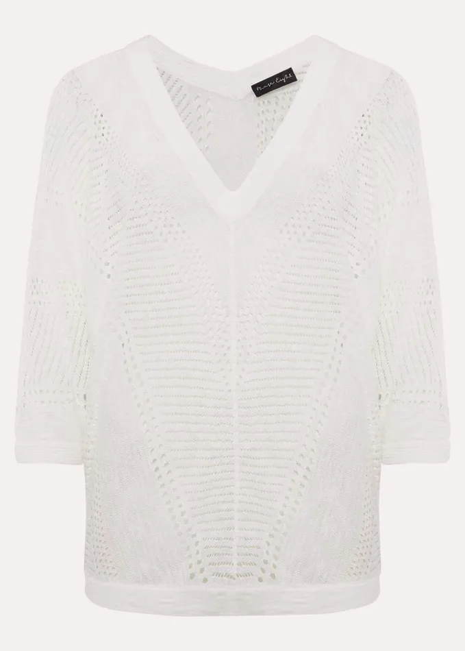Phase Eight Vera Pointelle Stitch Jumper Ivory Women Knitwear