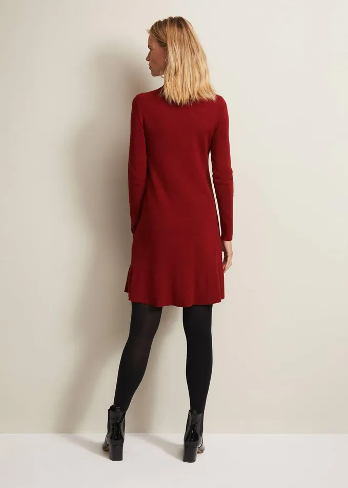 Phase Eight Vickie Fine Knit Mini Dress Red Women Dresses