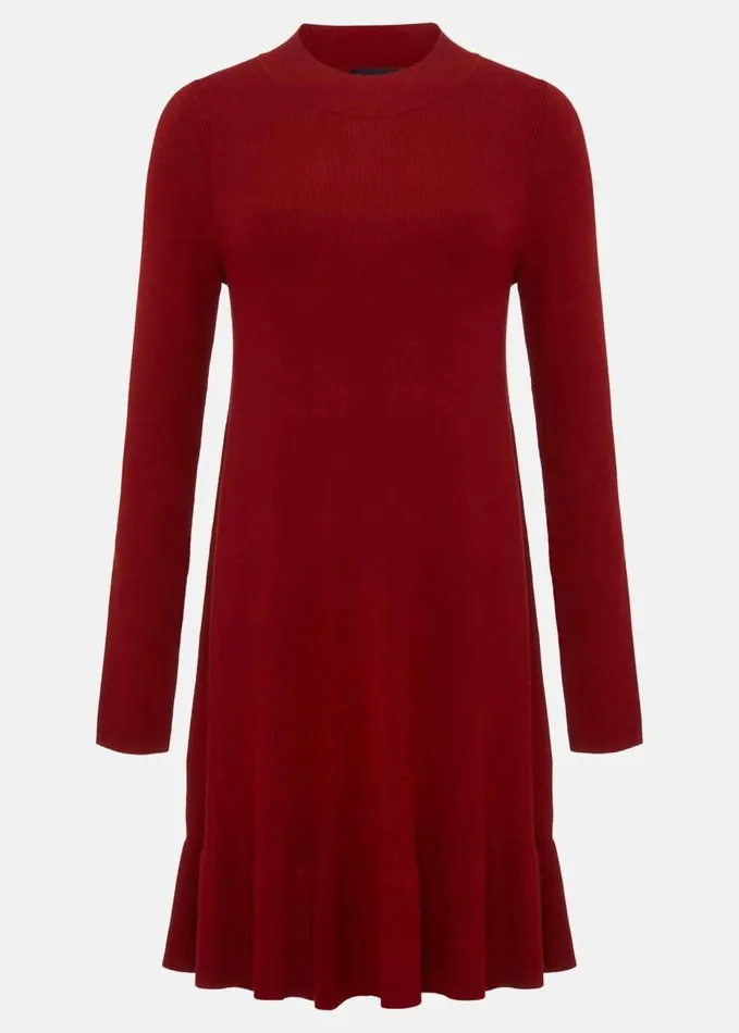Phase Eight Vickie Fine Knit Mini Dress Red Women Dresses