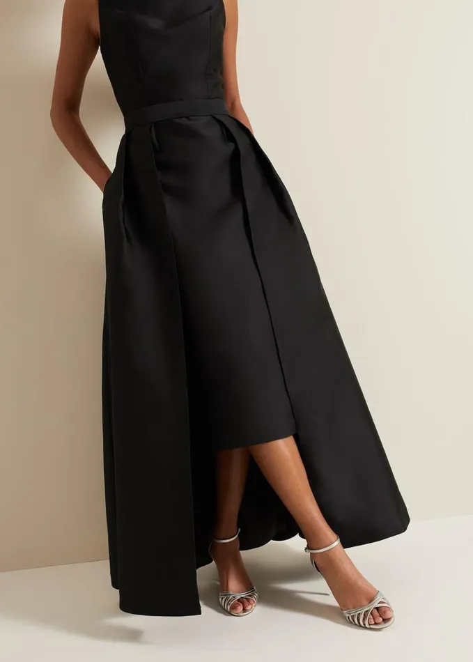 Phase Eight Yisanne Black Satin Embellished Maxi Dress Black Women Dresses