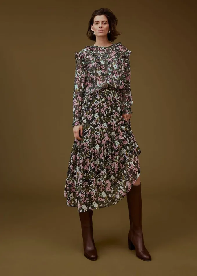 Phase Eight Zowena Floral Tiered Midi Skirt Multicoloured Women Skirts