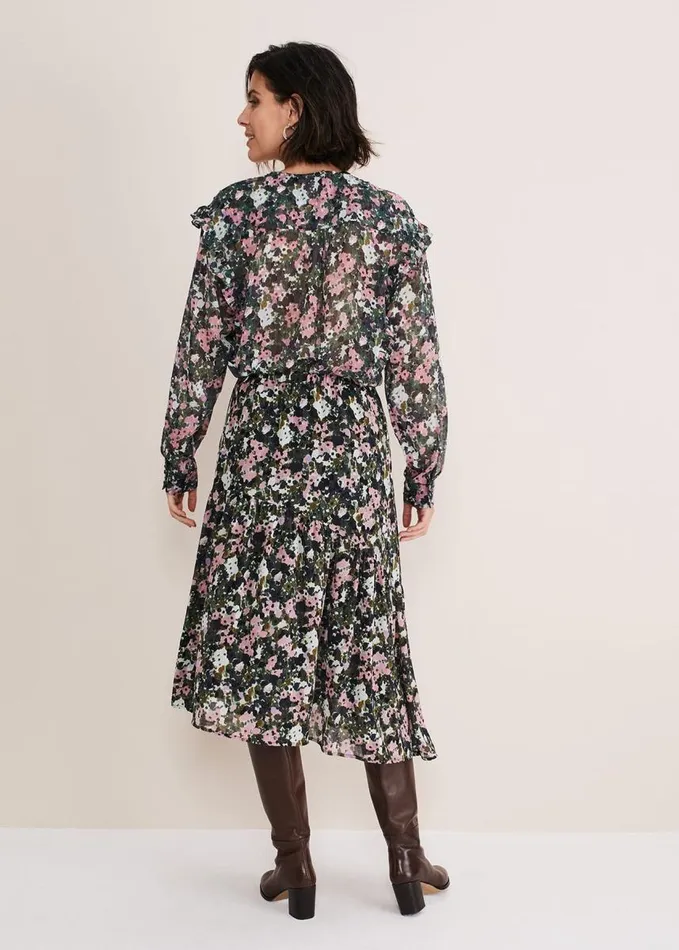Phase Eight Zowena Floral Tiered Midi Skirt Multicoloured Women Skirts