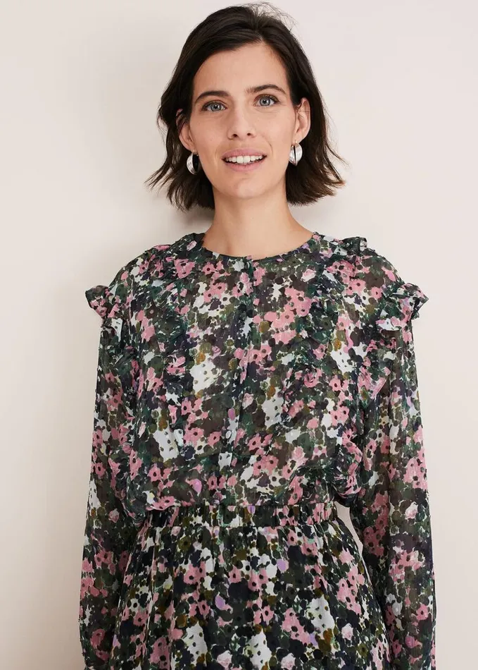 Phase Eight Zowena Floral Tiered Midi Skirt Multicoloured Women Skirts