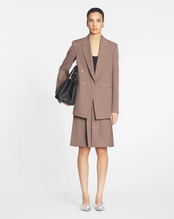 Pleated Culotte Marron Glace Women Lanvin Skirts and Shorts