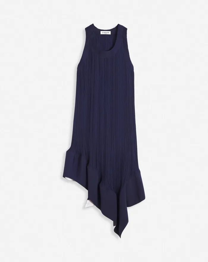 Pleated Midi Dress Japanese Ink Women Lanvin Dresses