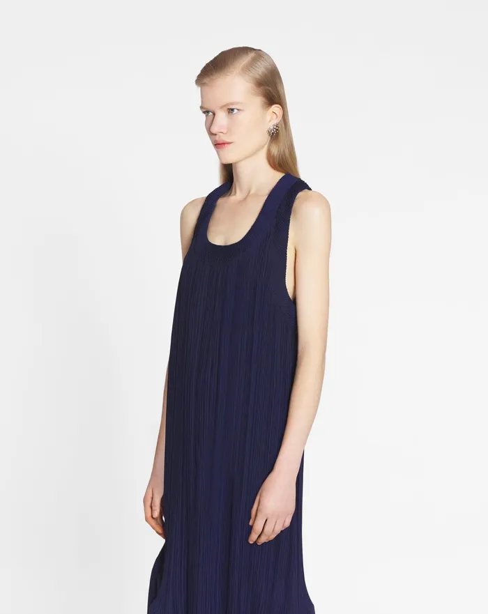 Pleated Midi Dress Japanese Ink Women Lanvin Dresses